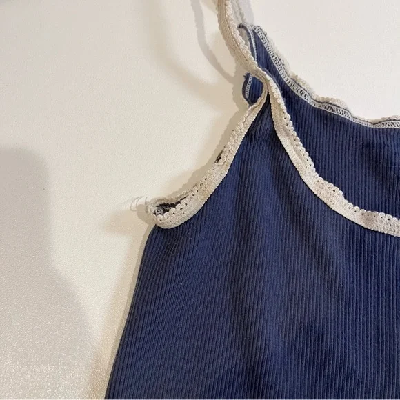 brandy melville navy blue and white trim tank top xs - Picture 4 of 7